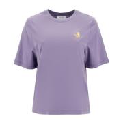 Geborduurd Speedy Fox Crew Neck T-shirt Maison Kitsuné , Purple , Dame...