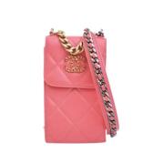 Pre-owned Leather chanel-bags Chanel Vintage , Pink , Dames