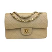 Pre-owned Leather chanel-bags Chanel Vintage , Beige , Dames