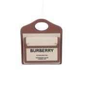 Canvas Handtas met Bruin Leren Afwerking en Horseferry Print Burberry ...