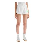 Sportieve Nylon Stretch Actieve Shorts Ganni , White , Dames