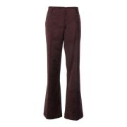 Bruine Fluweel Trompetvormige Broek Forte Forte , Brown , Dames