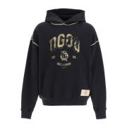 Versleten Logo Print Oversized Hoodie Dolce & Gabbana , Black , Heren