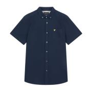 Korte Mouw Katoenen Slub Shirt Lyle & Scott , Blue , Heren