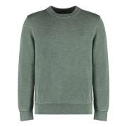 Geribbelde Katoenen Crew-Neck Sweater Gant , Green , Heren