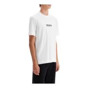 T-shirt met rubberen logo Ermenegildo Zegna , White , Heren