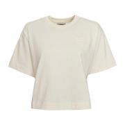 Rib T-shirt met logo-applicatie Autry , Beige , Dames