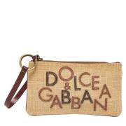 Pre-owned Leather clutches Dolce & Gabbana Pre-owned , Beige , Dames