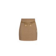 Mini Rok met Rhombus Print en Ketting Elisabetta Franchi , Brown , Dam...