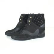 Pre-owned Leather boots Louis Vuitton Vintage , Black , Dames