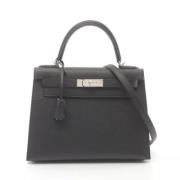 Pre-owned Leather handbags Hermès Vintage , Black , Dames