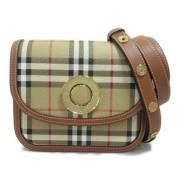 Pre-owned Canvas shoulder-bags Burberry Vintage , Beige , Dames