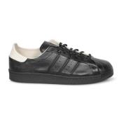 Zwarte Leren Sneakers voor Mannen Adidas , Black , Heren