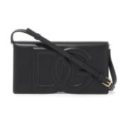 Gestikte DG Logo Mini Tas Dolce & Gabbana , Black , Dames