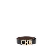 Omkeerbare Gancini Gesp Leren Riem Salvatore Ferragamo , Brown , Unise...