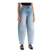 Gebogen silhouet denim tapered jeans Ganni , Blue , Dames