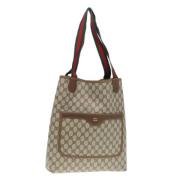 Pre-owned Leather totes Gucci Vintage , Beige , Dames