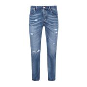 Lichtblauwe Distressed Denim Jeans Pmds , Blue , Heren