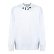 Witte Sweatshirt voor Mannen Aw24 Msgm , White , Heren