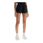 Geperforeerde Lycra hardloopshorts met zakken Y-3 , Black , Dames