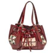 Pre-owned Leather totes Burberry Vintage , Red , Dames