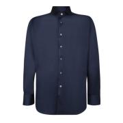 Blauw Overhemd Lange Mouw Casual Stijl Canali , Blue , Heren