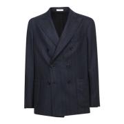 Blauwe Wollen Blazer Elegante Stijl Boglioli , Blue , Heren