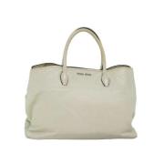 Pre-owned Leather handbags Miu Miu Pre-owned , White , Dames