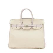 Pre-owned Leather handbags Hermès Vintage , Beige , Dames