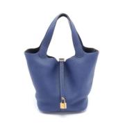 Pre-owned Leather handbags Hermès Vintage , Blue , Dames