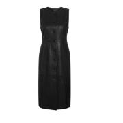 Luxe leren jurk in zwart Heartmade , Black , Dames