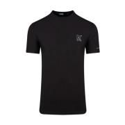 T-shirt met zilveren logodetails Karl Lagerfeld , Black , Heren