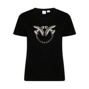 Zwarte T-shirt voor vrouwen Stijlvol Pinko , Black , Dames