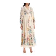 Bloemen Wrap Midi Jurk met Zakken Zimmermann , Multicolor , Dames