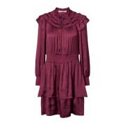 Flori Jurk met Ruches en Smock RUE de Femme , Red , Dames