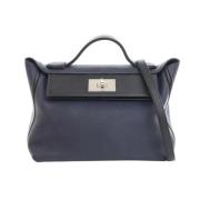 Pre-owned Leather handbags Hermès Vintage , Blue , Dames