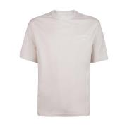 Katoenen Jersey Ronde Hals T-Shirt Eleventy , White , Heren