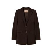 Koffie Chocolade Blazer Jas Twinset , Brown , Dames