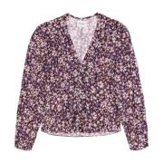 Bloemen Crepe Blouse met V-Hals Isabel Marant Étoile , Multicolor , Da...