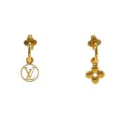 Pre-owned Metal earrings Louis Vuitton Vintage , Yellow , Dames