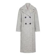 Elegante Tijdloze Lange Jas Licht Grijs RUE de Femme , Gray , Dames