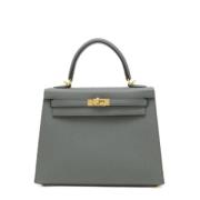 Pre-owned Leather chanel-bags Hermès Vintage , Gray , Dames