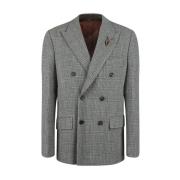 Shetland Wool Double-Breasted Blazer Golden Goose , Gray , Heren