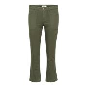 Bootcut Twill Broek Deep Depths Cream , Green , Dames