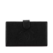 Pre-owned Leather wallets Chanel Vintage , Black , Dames