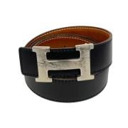 Pre-owned Leather belts Hermès Vintage , Black , Heren