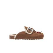 Gita Flat Sandalen Scarosso , Beige , Dames