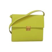 Pre-owned Leather shoulder-bags Hermès Vintage , Green , Dames