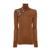 Hoge hals trui met lange mouwen Ermanno Scervino , Brown , Dames