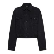 Zwarte Denim Jack Balenciaga , Black , Dames